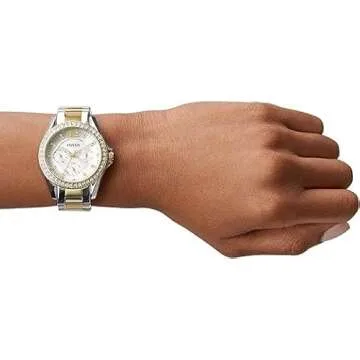 Fossil Women's Riley Quartz Stainless Steel Multifunction Watch, Color: Gold/Silver (Model: ES3204)