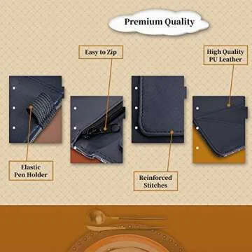 Server Books for Waitress with Zipper Pocket - Leather Waitress Booklet Waiter Money Organizer Wallet, Restaurant Guest Check Book Holder Presenter Fit Server Aprons, Aesthetic Ouija Board