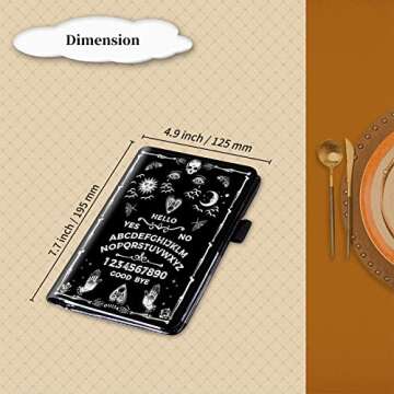 Server Books for Waitress with Zipper Pocket - Leather Waitress Booklet Waiter Money Organizer Wallet, Restaurant Guest Check Book Holder Presenter Fit Server Aprons, Aesthetic Ouija Board