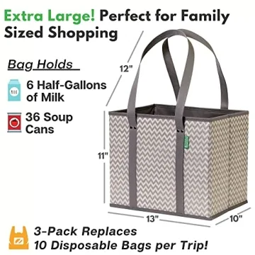 Reusable Grocery Bags - Heavy Duty Shopping Totes for Everyday Use