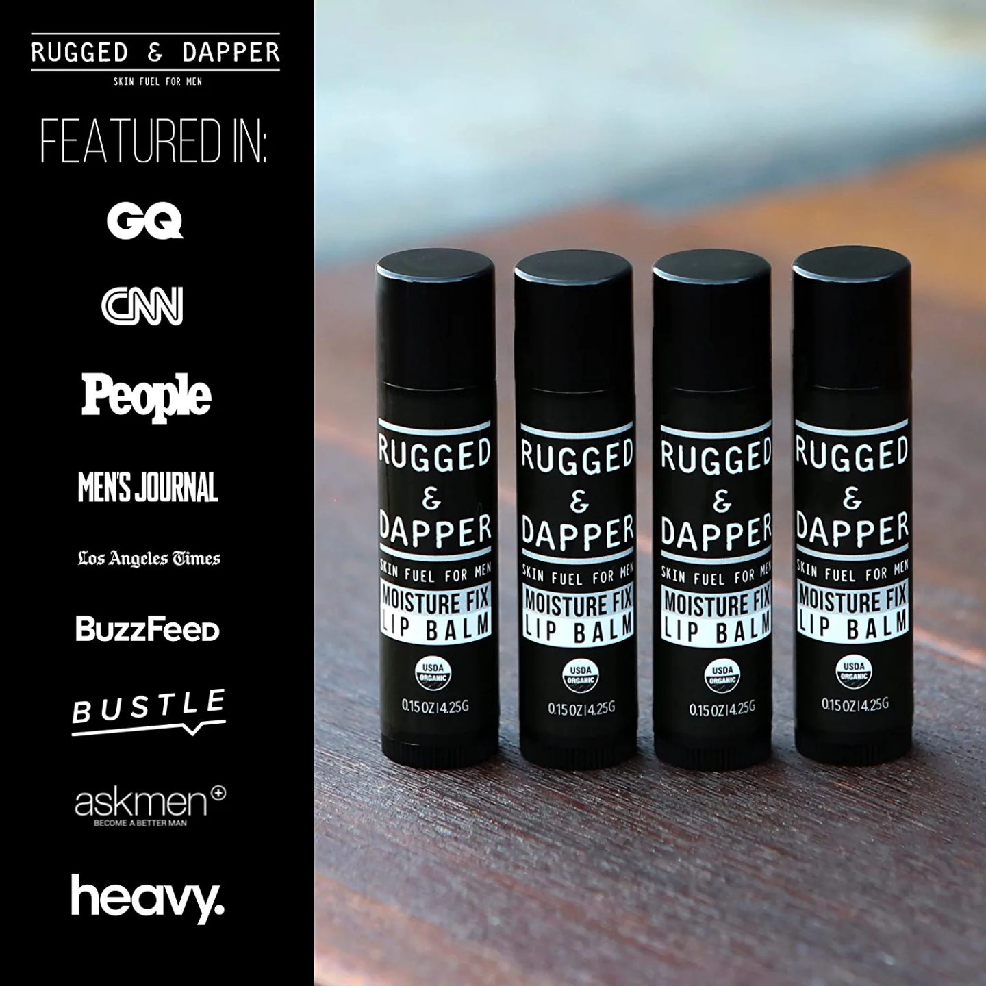 Organic Men's Peppermint Lip Balm - Natural Hydration