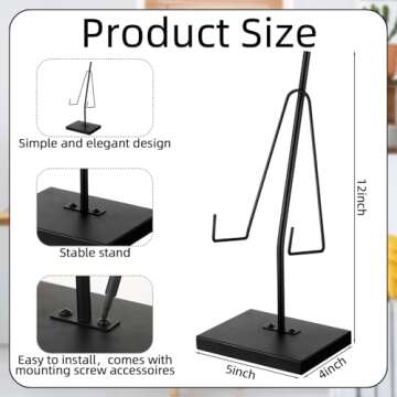 RattanView Black Metal Frame Holder Heavy Duty Sign Holder Vertical Picture Art Painting Display Sta...