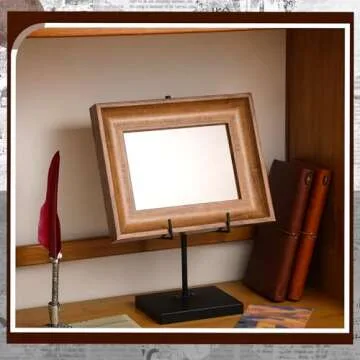 RattanView Black Metal Frame Holder Heavy Duty Sign Holder Vertical Picture Art Painting Display Stand Plaque Poster Stand for Home Restaurant Table Exhibition(12 x 5 x 4 Inches)