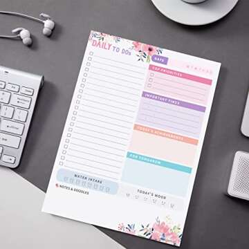 2024 Daily Planner To Do List Notepad, Undated Day Planner Note Pad, Work Planner, Calendar, Schedul...