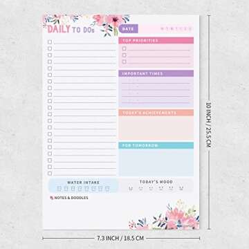 2024 Daily Planner To Do List Notepad, Undated Day Planner Note Pad, Work Planner, Calendar, Scheduler, Checklist, Productivity Organizer, Daily To Do List Planner, Cute Office Supplies, Pink