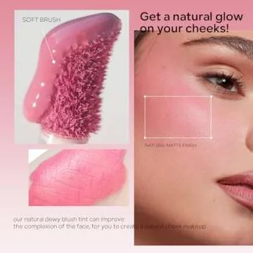 KYDA Liquid Blush, Matte Tinted for Cheeks, Lasting Dewy Finish, High Pigment Soft Creamy Blush, Blendable Lightweight Cover-Cool Pink