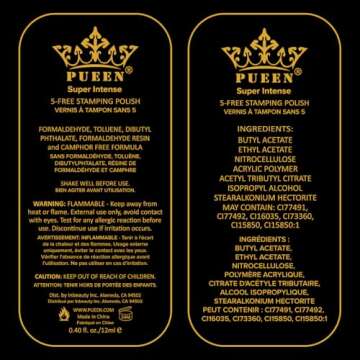 PUEEN MUST HAVE Stamping Polish Collection Set Big 5-FREE Formula Nail Color Lacquer (805 - Black Jack + 806 - Pure White) - BH000872