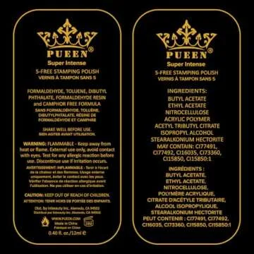 PUEEN MUST HAVE Stamping Polish Collection Set Big 5-FREE Formula Nail Color Lacquer (805 - Black Jack + 806 - Pure White) - BH000872