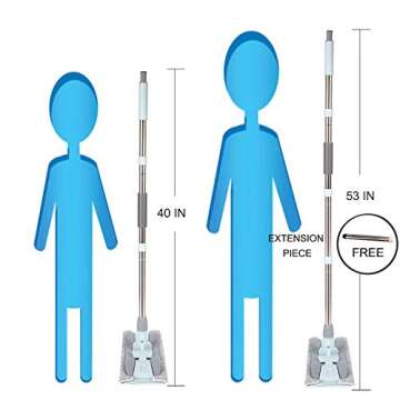 Microfiber Mop 15 inch Wood Floor Mop for Floor Cleaning with 4 Washable Mop Pads Dust Mop Floor Cle...