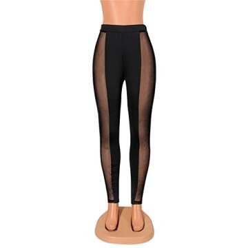 Atyfuniby Women's Sexy Sheer Leggings High Waisted