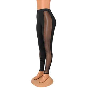 Atyfuniby Women's Sexy Sheer Leggings High Waisted