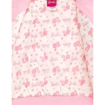 Barbie Little Girls Varsity Bomber Jacket in Pink 6