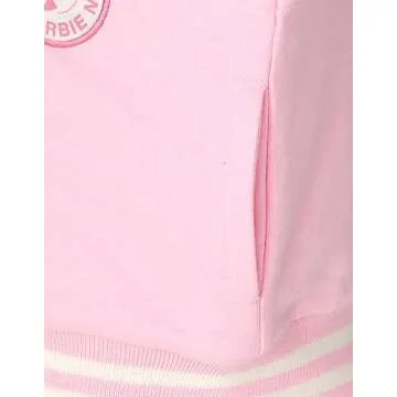 Barbie Little Girls Varsity Bomber Jacket in Pink 6