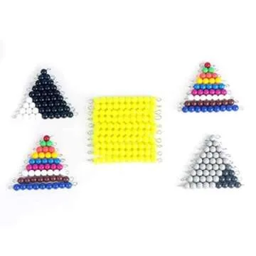 DANNI Montessori Baby Math Educational Toy Subtraction Snake Game Math Teaching Aids Wood Box Colorful Plastic Checker Board Beads