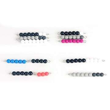 DANNI Montessori Baby Math Educational Toy Subtraction Snake Game Math Teaching Aids Wood Box Colorful Plastic Checker Board Beads