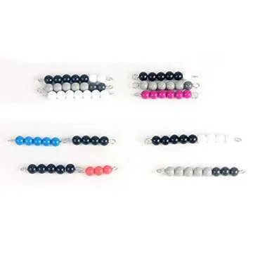 DANNI Montessori Baby Math Educational Toy Subtraction Snake Game Math Teaching Aids Wood Box Colorful Plastic Checker Board Beads