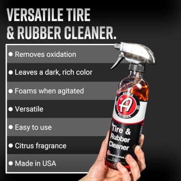 Adam's Tire & Rubber Cleaner (16 oz) - Removes Discoloration From Tires Quickly - Works Great on Tir...