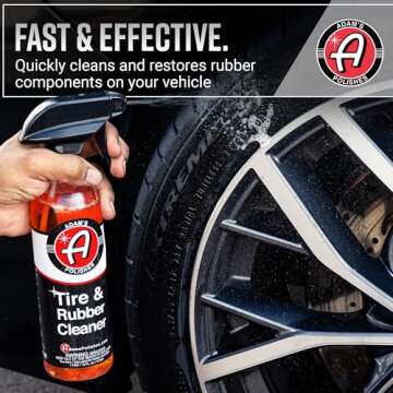 Adam's Tire & Rubber Cleaner (16 oz) - Removes Discoloration From Tires Quickly - Works Great on Tires, Rubber & Plastic Trim, and Rubber Floor Mats