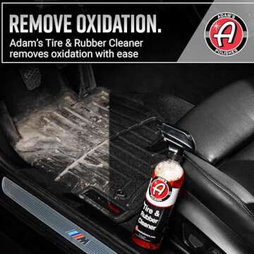 Adam's Tire & Rubber Cleaner (16 oz) - Removes Discoloration From Tires Quickly - Works Great on Tires, Rubber & Plastic Trim, and Rubber Floor Mats