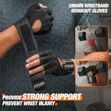 SIMARI Padded Workout Gloves for Men and Women, Breathable Weight Lifting Gloves with Wrist Wraps Support, Grip, Full Palm Protection for Gym Training, Cycling, Weightlifting, Exercise
