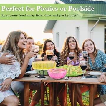 60 Pcs Bowl Covers for Bread Proofing, Plastic Shower Caps for Sourdough Bread, Food Covers Elastic Reusable Stretch, Food Wrap 3 Size, Fresh Keeping Bags（6/8/10inch）