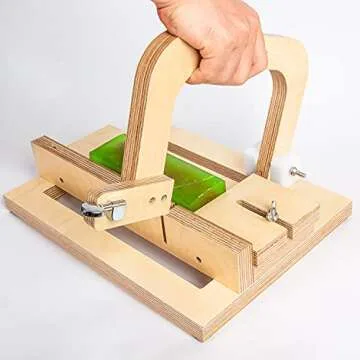 Evinis Wooden Soap Cutter Adjustable Wire Slicer Cutting Tool for Handmade Soap Making Candles Trimming Cheese DIY Cutting Making Tool (Style1) (Z-01)