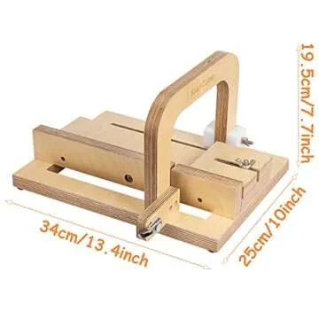 Evinis Wooden Soap Cutter Adjustable Wire Slicer Cutting Tool for Handmade Soap Making Candles Trimming Cheese DIY Cutting Making Tool (Style1) (Z-01)