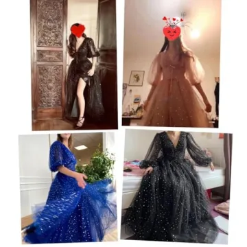 Sparkle Starry Tea Length Dress for Elegant Occasions