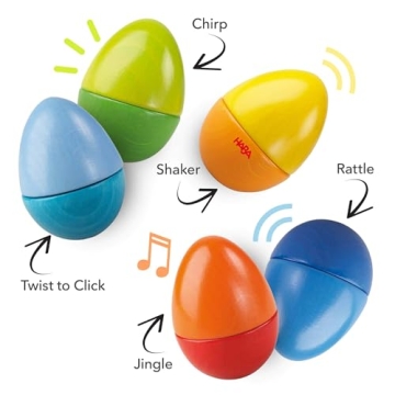 HABA Fun with Sounds Wooden Eggs for Toddlers Musical Play