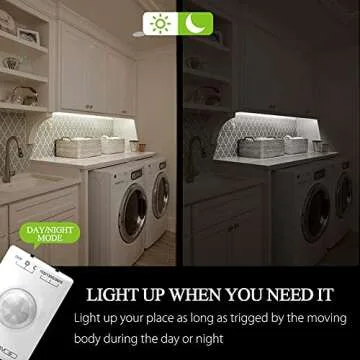 KOLANDY Motion Sensor LED Light Strip Under Cabinet Lights Motion Sensor Light Indoor Closet Lights Under Cabinet Lighting Motion Activated LED Light Strip for Kitchen, Stair Lights 6.56ft 6000K