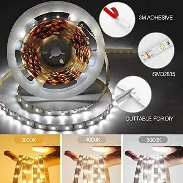 KOLANDY Motion Sensor LED Light Strip Under Cabinet Lights Motion Sensor Light Indoor Closet Lights Under Cabinet Lighting Motion Activated LED Light Strip for Kitchen, Stair Lights 6.56ft 6000K