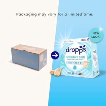 Dropps Sensitive Skin Laundry Detergent Pods, Crisp Breeze (160 Pods) - Dermatologist Tested Laundry...