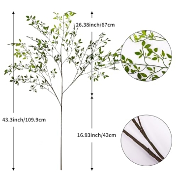 CEWOR 43.3" Nandina Artificial Plants - 3PCS Greenery