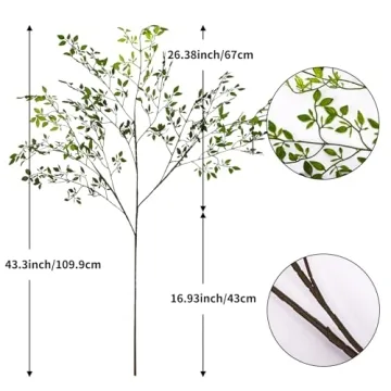 CEWOR 43.3" Nandina Artificial Plants - 3PCS Greenery