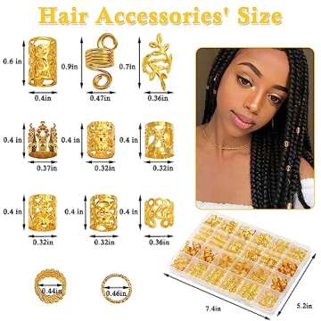 Lucomb 220 Pcs Gold Hair Jewelry - Stylish Braid & Dreadlock Accessories