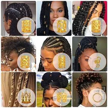 Lucomb 220 Pcs Gold Hair Jewelry for Stylish Braids