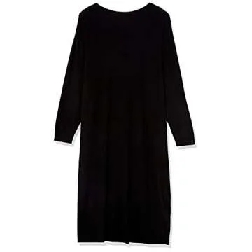 The Drop Women's Suki Rib Midi V-Back Dress, Black, 3X, Plus Size