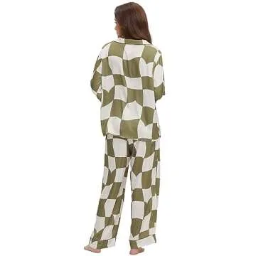 YiNi LuLu Women's Silk Satin Pajamas Set - Comfortable Sleepwear