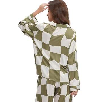 YiNi LuLu Women's Silk Satin Pajamas Set - Comfortable Sleepwear