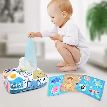 Soft Crinkle Sensory Tissue Toy for Infants & Toddlers