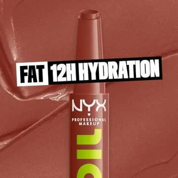 NYX PROFESSIONAL MAKEUP Fat Oil Slick Click, Lightweight, Buildable, Pigmented Vegan Lip Balm - Link In My Bio