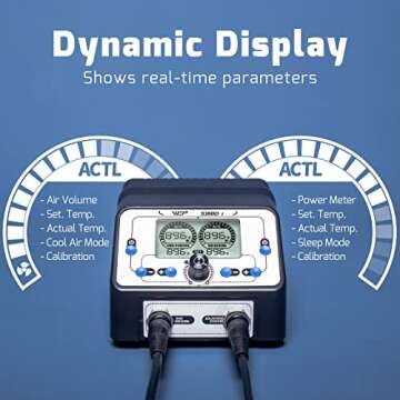 WEP 938BD-I Soldering Iron Station Hot Air Rework Station 2-IN-1 with LCD Display, PID Control, Hot ...