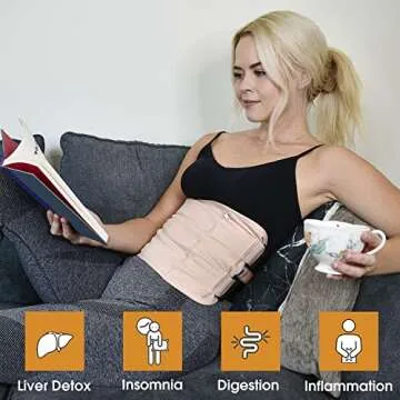 Castor Oil Pack Compress - Castor Oil Wrap for Liver Detox and Cleansing with Extra Pouch for Ice or...