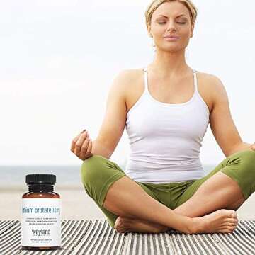 Weyland Brain Nutrition: Lithium Orotate 10mg (1 Bottle), 60 Vegetarian Capsules, Lithium Supplement Supports Healthy Mood, Behavior, Memory and Wellness