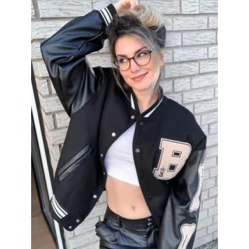 Aelfric Eden Varsity Jacket Stylish Black Letterman