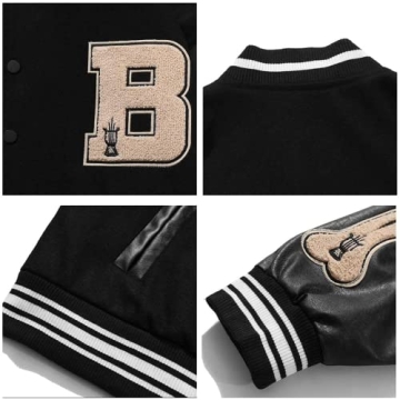 Aelfric Eden Varsity Jacket Stylish Black Letterman