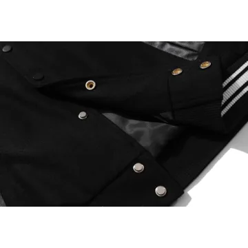 Aelfric Eden Varsity Jacket Stylish Black Letterman