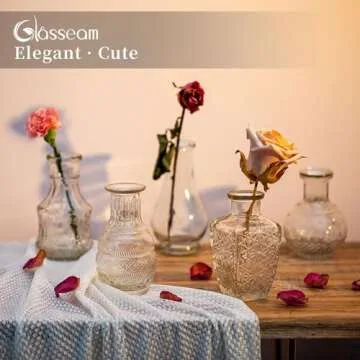 Glasseam Vintage Small Bud Vases Set for Home Decor