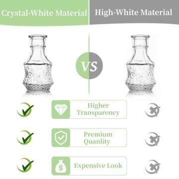 Glasseam Glass Small Bud Vase: Vintage Flower Vases for Centerpieces Mini Crystal Clear Vase Set of 5 Cute Decorative Vases for Flowers Decor Wedding Table Dining Room Decorations