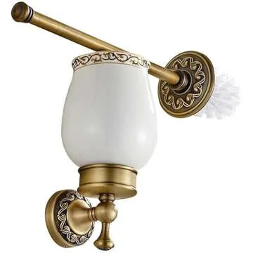Leyden Antique Brass Toilet Brush Holder for Chic Bathrooms